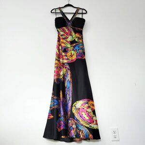 Hailey Logan by Adrianna Papell Multicolor Print Evening Gown Size 7/8